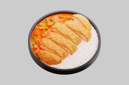 Preview: 3D Japanese Katsu Curry Bowl