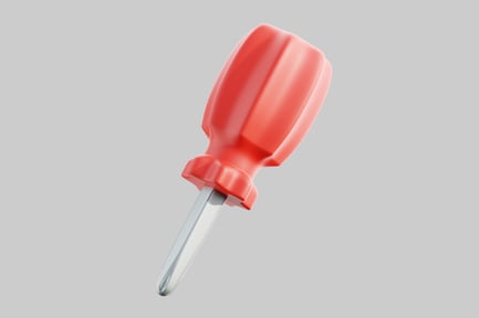 Preview: Screwdriver with red handle and silver shaft