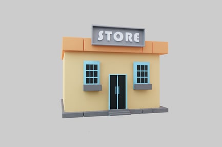 Preview: Simple cartoon retail shopfront facade
