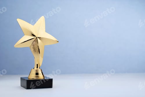 Preview: Star shaped golden trophy for rewarding in contest