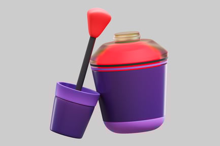Preview: Purple container with red lid and accessories