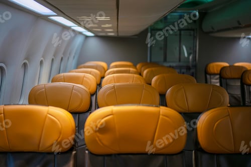 Preview: Inside commercial air plane. passenger cabin.