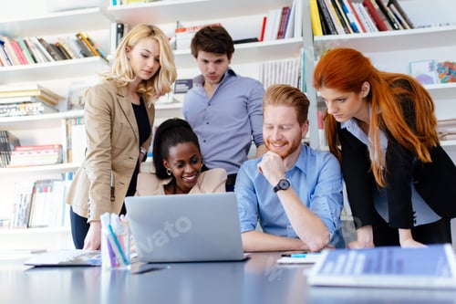 Preview: Business coworkers consulting in office