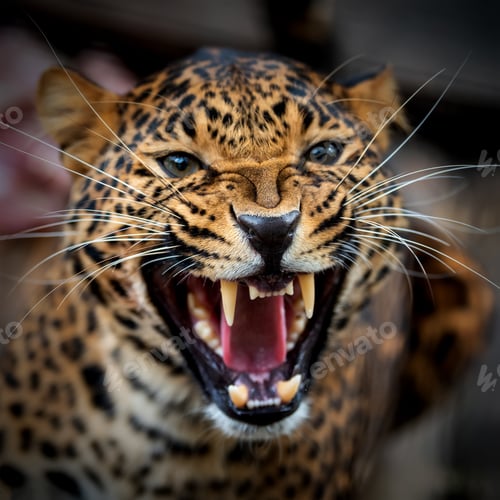 Preview: Close up young leopard portrait