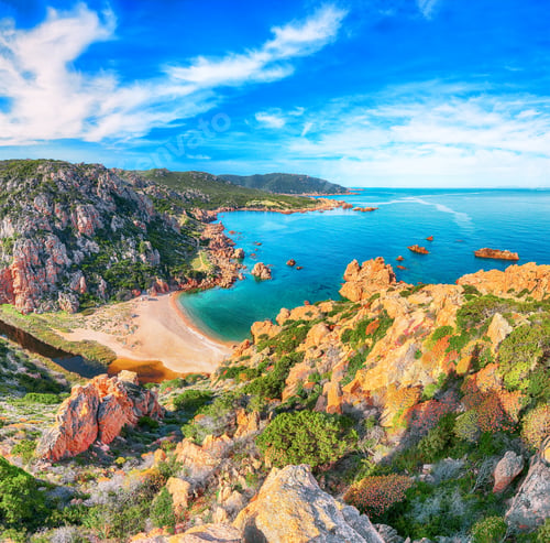 Preview: Breathtaking view of Li Cossi beach on Costa Paradiso resort.