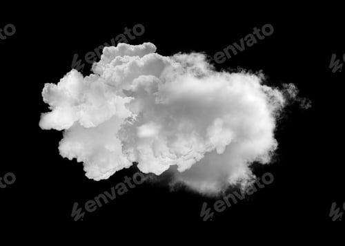 Preview: white clouds isolated on black