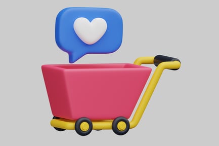 Preview: Shopping cart with a speech bubble