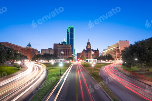 Preview: Dallas, Texas, USA skyline over Dealey Plaza