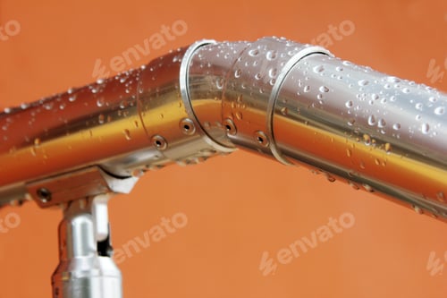 Preview: Closeup Chrome Stainless Steel Stair Railing