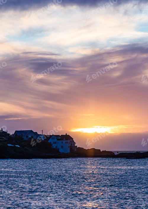 Preview: Stunning Sunrise Over Houses in Victoria, Vancouver Island