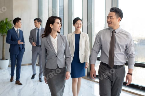 Preview: Successful Chinese business people talking in office