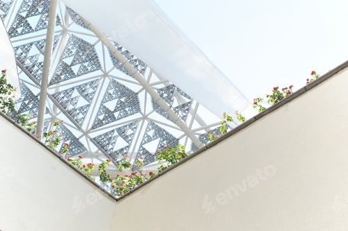 Preview: Bright, modern and minimal style architecture decorated with some green plant.