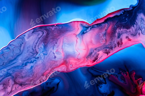 Preview: Abstract flow of liquid paints in mix