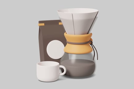 Preview: Coffee maker with filter and coffee mug