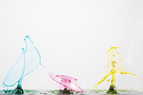 Preview: Splash of mixed color liquid with high speed flash