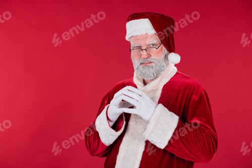 Preview: Portrait of Santa Claus Looking Straight at Camera Smiling