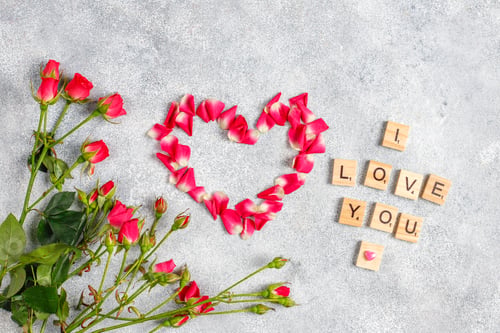 Preview: Valentine's day greeting card with rose flowers.