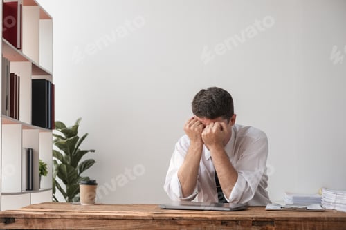 Preview: Young Businessman Disappointed at Work, Frustrated Office Worker, Stressful Job, Corporate Burnout