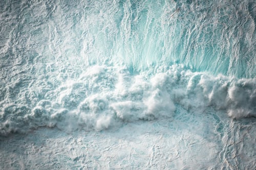Preview: Ocean waves crashing, abstract pattern, top down aerial drone view.