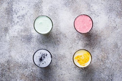 Preview: Super lattes with charcoal, beetroots, matcha and turmeric