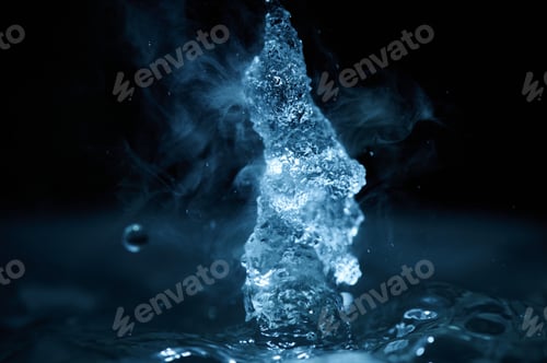 Preview: The process of boiling water, a stream of water shooting out of a humidifier or diffuser taken in