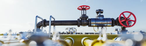 Preview: Gas tap with pipeline system at natural gas station.