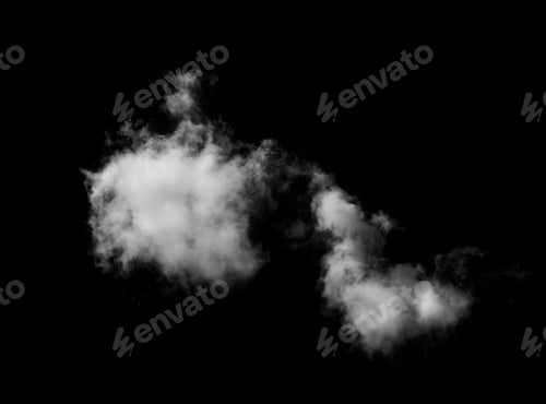 Preview: white clouds isolated on black background