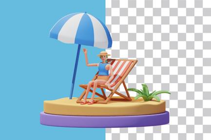 Preview: Girl Sunbathing on the Chair Beach