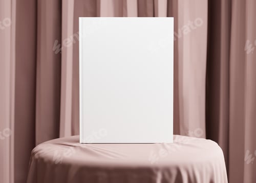 Preview: White book cover mock up. Blank template for your design. Front view, close-up