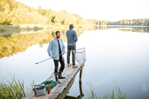 Preview: Men fishing on the lake