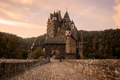 Preview: Burg Eltz Castle at sunrise in autumn