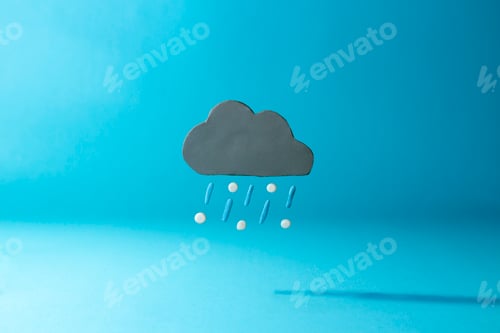 Preview: Hailstorm Weather Icon Made of Clay