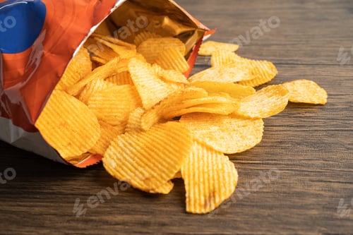 Preview: Potato chips, delicious BBQ seasoning spicy for crips, thin slice deep fried snack fast food