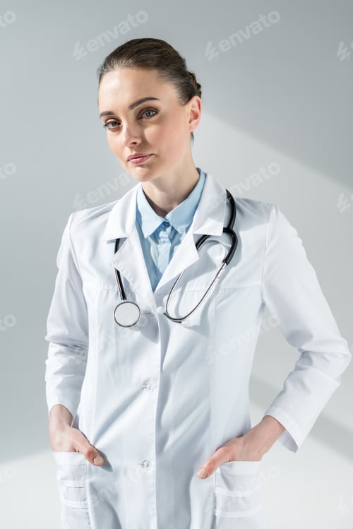 Preview: Focused Doctor in a White Lab Coat