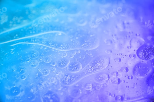 Preview: blue and purple abstract background formed by oil drops on water