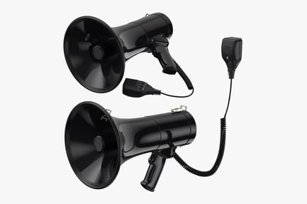 Preview: Black Public Address Megaphone Loudspeaker System
