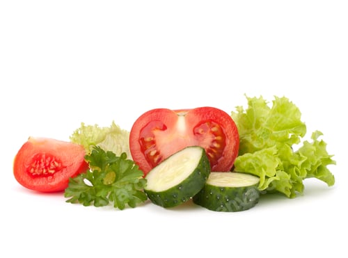 Preview: tomato, cucumber vegetable and lettuce salad