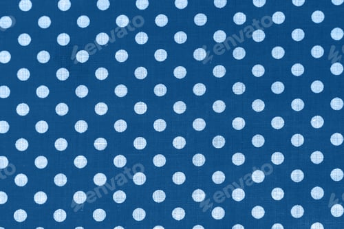 Preview: Blue Fabric Background with White Polka Dots