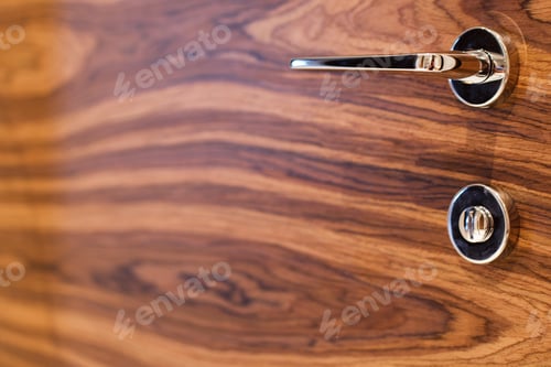 Preview: interior wooden door with a handle close