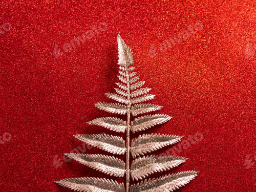 Preview: Glitter shiny red background with golden branch