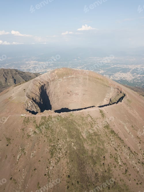 Preview: aerial view of mount vesuvius, Naples in Campania, Italy