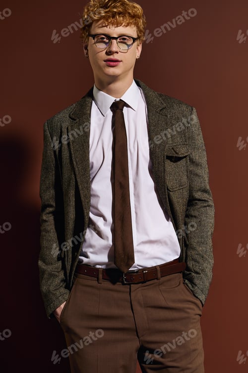 Preview: Young man showcases stylish fashion with confidence in a trendy outfit