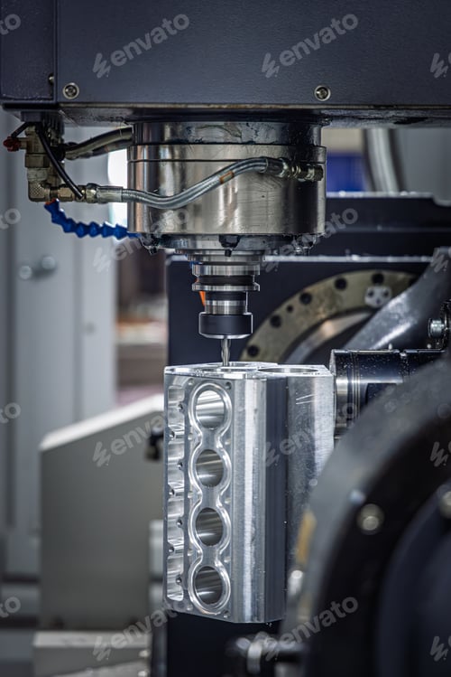 Preview: Metalworking CNC lathe milling machine. Cutting metal modern processing technology.