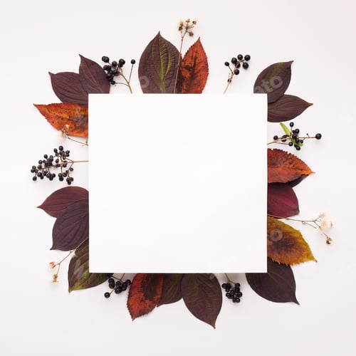 Preview: Autumn leaves square frame with copy space