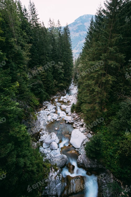 Preview: Tatra National Park, Poland. Waterfall Wodogrzmoty Mickiewicza In Summer Tatras Mountains Landscape