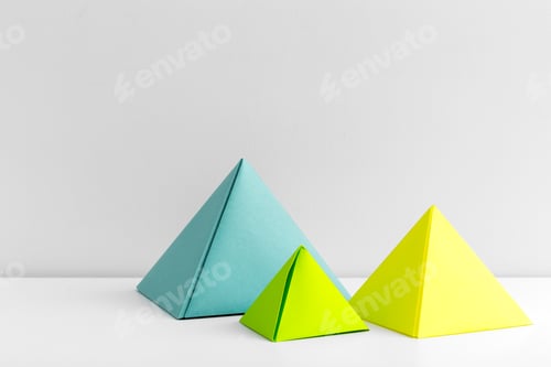 Preview: Abstract colorful geometrical background close up soft focus