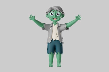 Preview: Cartoon frankenstein monster kid