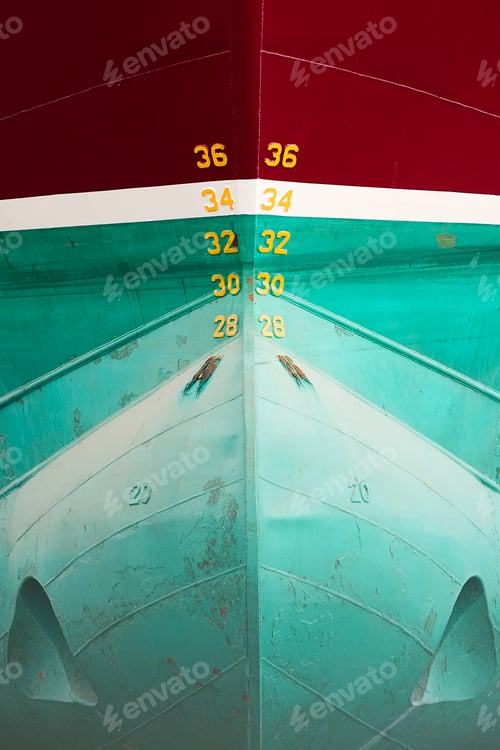 Preview: Detail of symmetrical ship hull in ship painters yard