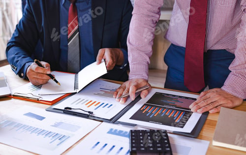 Preview: Business people analyze data for market planning, financial charts to analyze profits, investment re