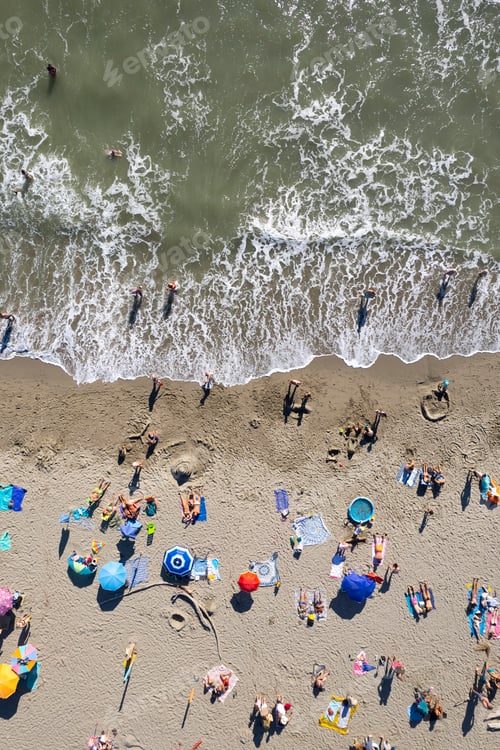 Preview: Aerial shot of the free beach in summer